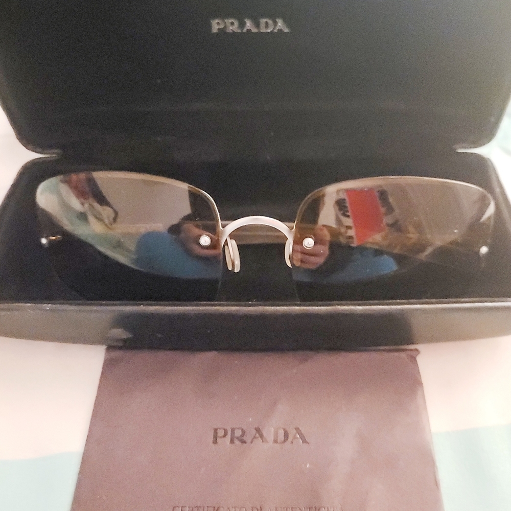 PRADA SUNGLASSES AND CASE - Picture 2 of 4